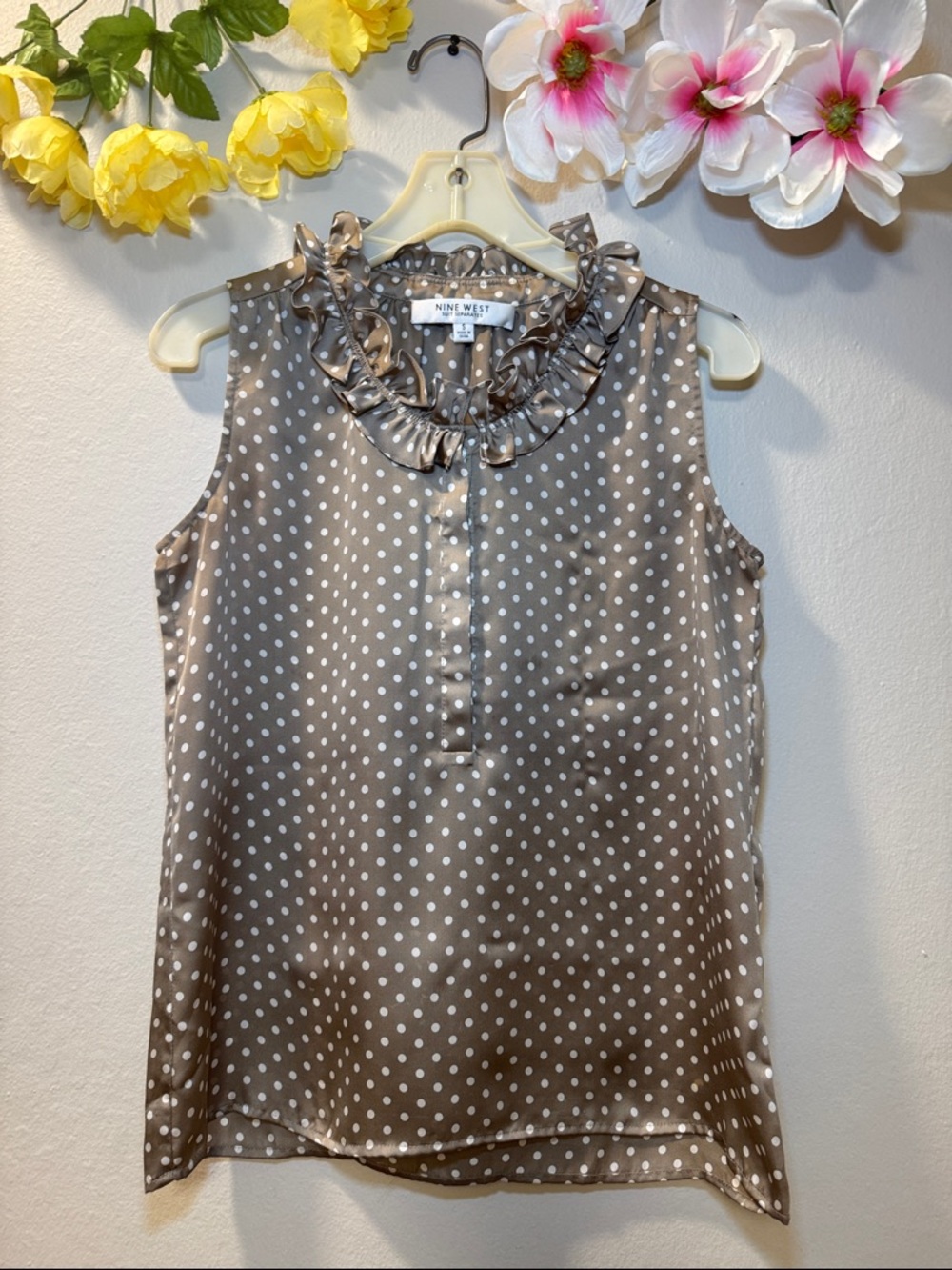 Nine West de seda – Talla S Sleeveless blouse